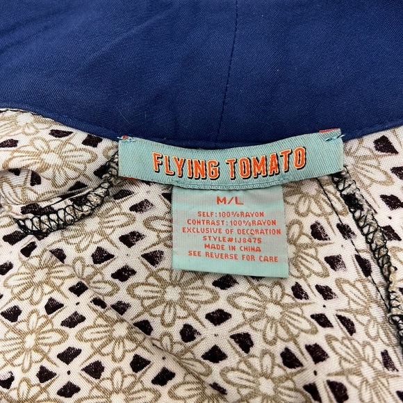 Flying Tomato Open Front Kimono Cardigan M/L - Picture 7 of 8